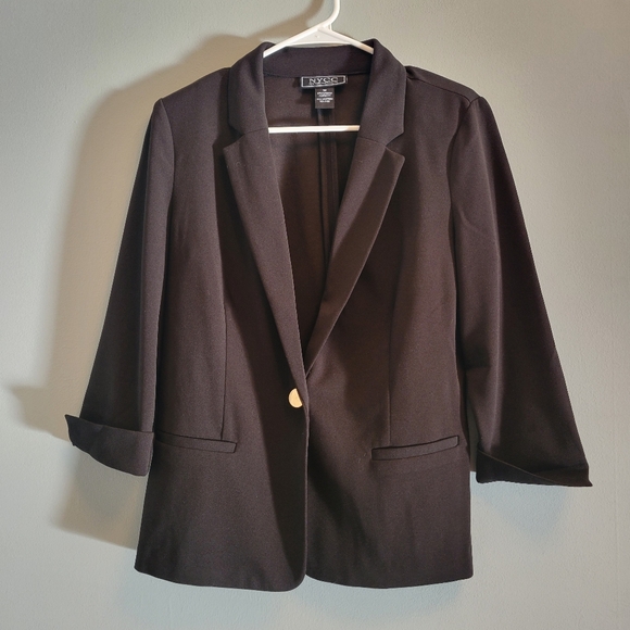 New York & Company Jackets & Blazers - NYCO Womens Medium Black Blazer Work Jacket 97% Polyester 3% Spandex